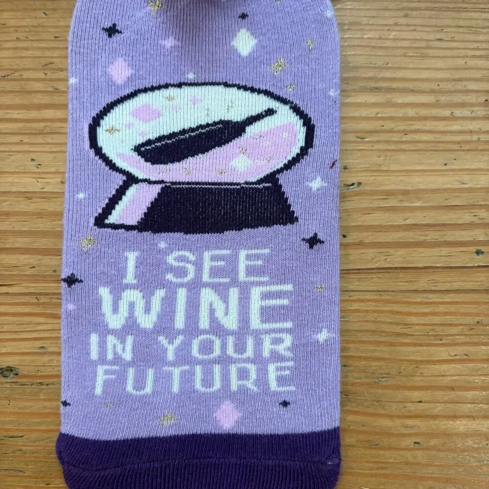NWT purple fortune teller Wine in your‎ Future wine bottle sock